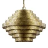 Straluma Metalen robuuste hanglamp ambachtelijk brons rond> Eettafellampen|Kantoorverlichting