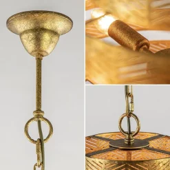 Straluma Metalen robuuste hanglamp ambachtelijk brons rond></noscript> Eettafellampen|Kantoorverlichting