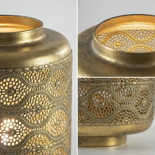 Straluma Metalen tafellamp lantaarn goud Oriental> Tafellampen|Landelijke Verlichting