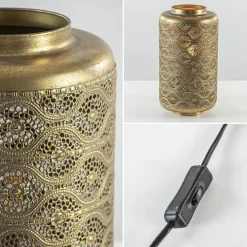 Straluma Metalen tafellamp lantaarn goud Oriental></noscript> Tafellampen|Landelijke Verlichting