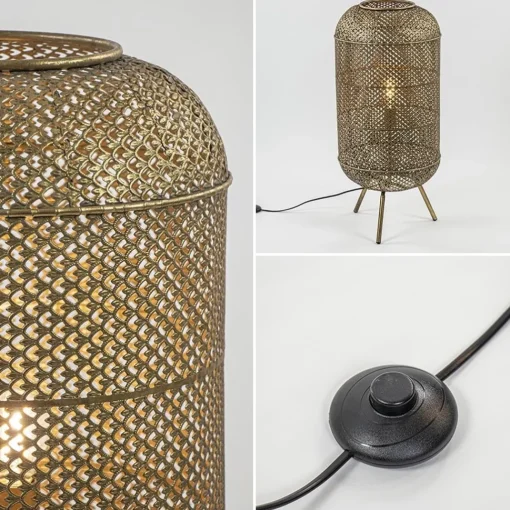 Straluma Metalen vloerlamp Oosterse lantaarn goud> Woonkamerlampen|Slaapkamerlampen