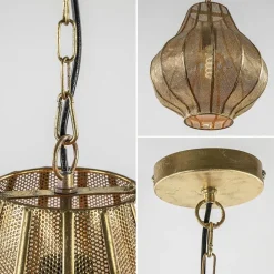Straluma Micha grote goud hanglamp oosters landelijk Light & Living></noscript> Eettafellampen|Light and Living