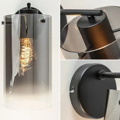 Straluma Modern klassieke wandlamp cilinder met smoke glas></noscript> Wandlampen|Klassieke Verlichting