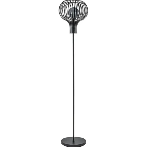 Straluma Modern landelijke vloerlamp mat zwart met draadkap> Draadlampen|Woonkamerlampen