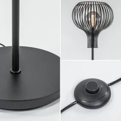 Straluma Modern landelijke vloerlamp mat zwart met draadkap></noscript> Draadlampen|Woonkamerlampen