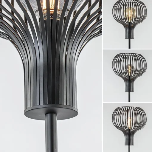 Straluma Modern landelijke vloerlamp mat zwart met draadkap> Draadlampen|Woonkamerlampen