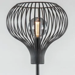 Straluma Modern zwarte vloerlamp met draad kap></noscript> Woonkamerlampen|Vloerlampen