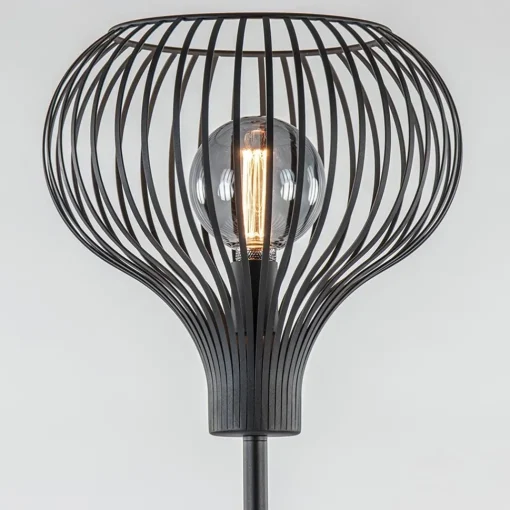 Straluma Modern zwarte vloerlamp met draad kap> Woonkamerlampen|Vloerlampen