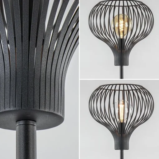 Straluma Modern zwarte vloerlamp met draad kap> Woonkamerlampen|Vloerlampen