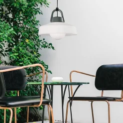 Straluma Moderne buitenlamp hang antraciet met wit IP65><noscript><img width=