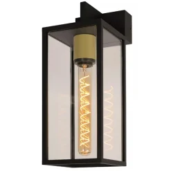 Straluma Moderne buitenlamp rechthoek zwart met goud IP54> Wandlampen|Buitenlampen