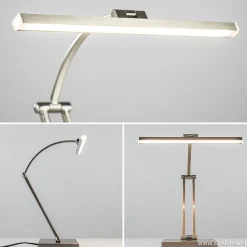 Straluma Moderne bureaulamp nikkel met geïntegreerd LED></noscript> Tafellampen|Bureaulampen