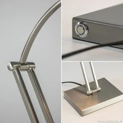 Straluma Moderne bureaulamp nikkel met geïntegreerd LED></noscript> Tafellampen|Bureaulampen