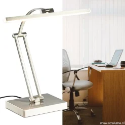 Straluma Moderne bureaulamp nikkel met geïntegreerd LED></noscript> Tafellampen|Bureaulampen