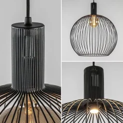 Straluma Moderne draad hanglamp mat zwart 50 cm></noscript> Draadlampen|Eetkamerverlichting