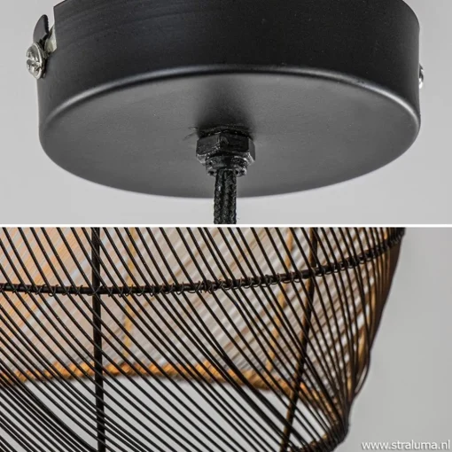 Straluma Moderne draad hanglamp Meya zwart met goud> Draadlampen|Light and Living