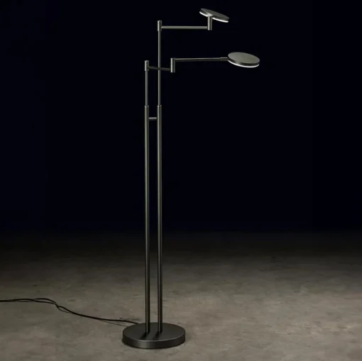 Straluma Moderne dubbele LED leeslamp antraciet> Vloerlampen|Leeslampen