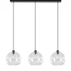 Straluma Moderne eettafelhanglamp zwart met helder glas> Eettafellampen|Pendel Lampen