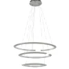 Straluma Moderne hanglamp rond met LED ringen nikkel> Hanglampen|Eettafellampen