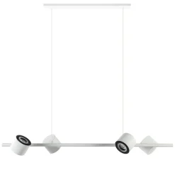 Straluma Moderne hanglamp wit met verstelbare LED spots> Hanglampen|Eettafellampen