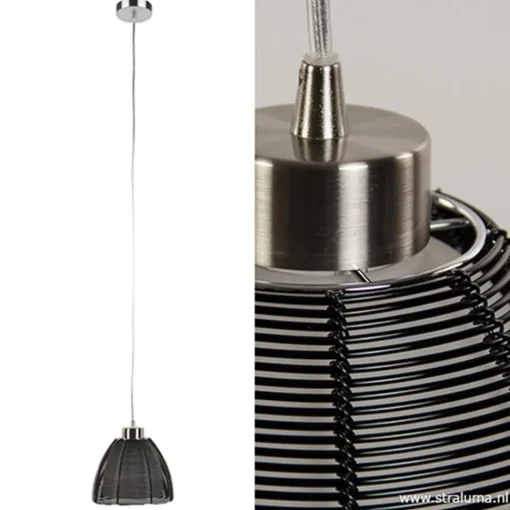 Straluma Moderne hanglamp zwart klein> Draadlampen|Tienerkamerlampen