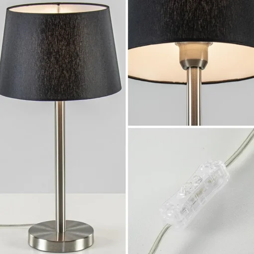 Straluma Moderne lampvoet Washington nikkel excl. kap> Tafellampen|Lampenvoeten