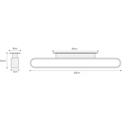 Straluma Moderne LED badkamer wandlamp zwart 60 cm></noscript> Wandlampen|LED Badkamerlampen