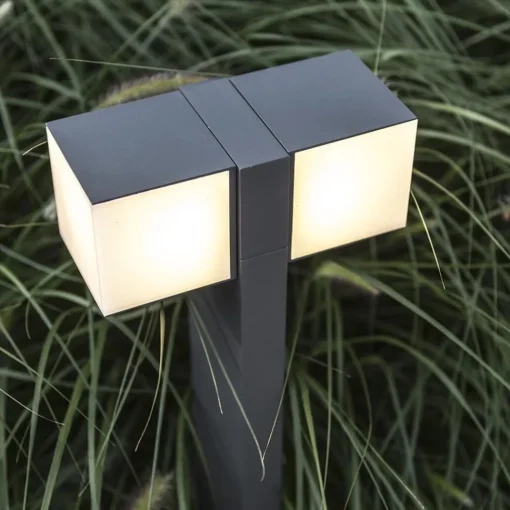 Straluma Moderne LED buitenlamp dubbele kubus op paal IP54> Buitenlampen