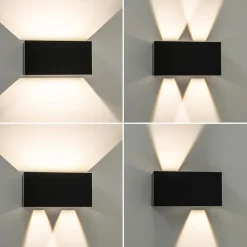 Straluma Moderne LED buitenlamp mat zwart verstelbaar IP54></noscript> Wandlampen|Buitenlampen