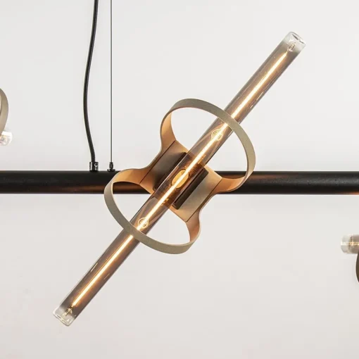 Straluma Moderne LED design hanglamp zwart met goud> Hanglampen|Eettafellampen