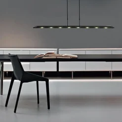 Straluma Moderne LED hanglamp balk mat zwart met smoke glas><noscript><img width=