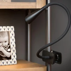 Straluma Moderne LED klemlamp zwart inclusief dimbaar LED></noscript> Woonkamerlampen|Tienerkamerlampen