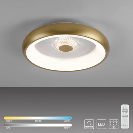 Straluma Moderne LED plafondlamp mat goud met remote dimbaar> Plafondlampen|Wandlampen