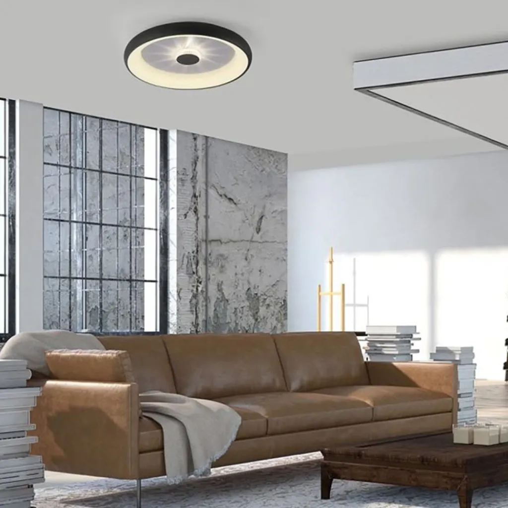 Straluma Moderne LED plafondlamp met kristaleffect zwart> Plafondlampen|Wandlampen