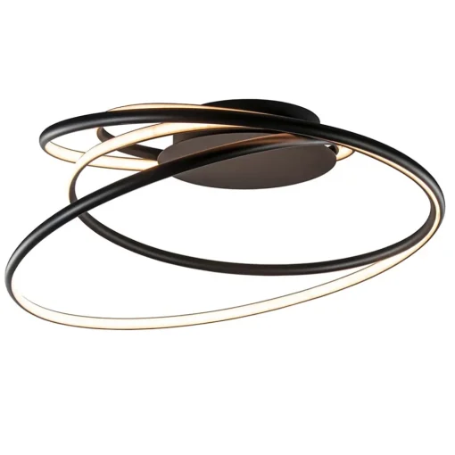 Straluma Moderne LED plafondlamp ringen zwart 3-standen dimbaar> Plafondlampen|LED Plafondlampen