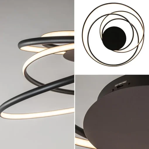 Straluma Moderne LED plafondlamp ringen zwart 3-standen dimbaar> Plafondlampen|LED Plafondlampen