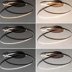Straluma Moderne LED plafondlamp ringen zwart 3-standen dimbaar></noscript> Plafondlampen|LED Plafondlampen