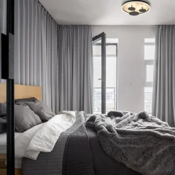 Straluma Moderne LED plafondlamp zwart met houtlook 40 cm dimbaar></noscript> Plafondlampen|LED Plafondlampen