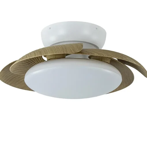 Straluma Moderne LED plafondventilator wit met houten bladen> Plafondlampen|Plafondventilatoren met lamp