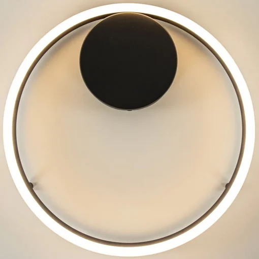 Straluma Moderne LED plafond/wandlamp ring zwart> Plafondlampen|Wandlampen