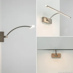 Straluma Moderne LED schilderijverlichting nikkel dimbaar> Wandlampen|Keukenverlichting