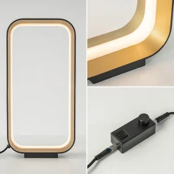 Straluma Moderne LED tafellamp zwart/goud klein></noscript> Tafellampen|LED Tafellampen
