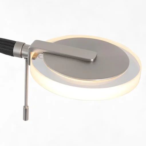 Straluma Moderne LED uplighter staal met helder glas en leesarm> Vloerlampen|Leeslampen