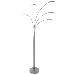 Straluma Moderne LED vloerlamp 5-lichts geborsteld staal dimbaar> Vloerlampen|Woonkamerlampen
