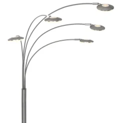 Straluma Moderne LED vloerlamp 5-lichts geborsteld staal dimbaar> Vloerlampen|Woonkamerlampen