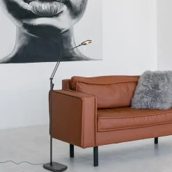 Straluma Moderne LED vloerlamp zwart met verstelbare arm><noscript><img width=