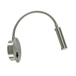 Straluma Moderne LED wandlamp nikkel met flexibele arm> Wandlampen|Bedlampjes