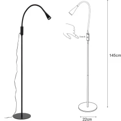 Straluma Moderne leeslamp flexibel met dimbaar LED> Vloerlampen|Leeslampen