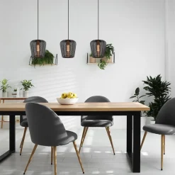 Straluma Moderne 3-lichts eettafelhanglamp Adeta mat zwart></noscript> Eettafellampen|Light and Living
