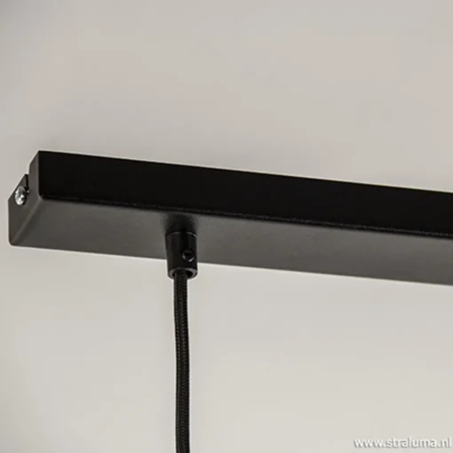 Straluma Moderne 3-lichts hanglamp zwart metaal> Eettafellampen|Pendel Lampen